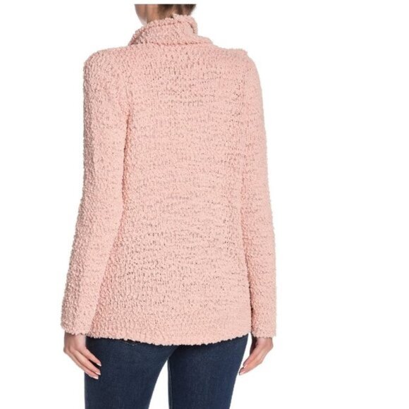 Bobeau Boucle Popcorn Draped Button Cardigan - Picture 3 of 6